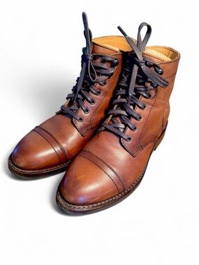 Thursday Boot Co. Women’s Captain Leather Lace Up Boots Brandy 6.5